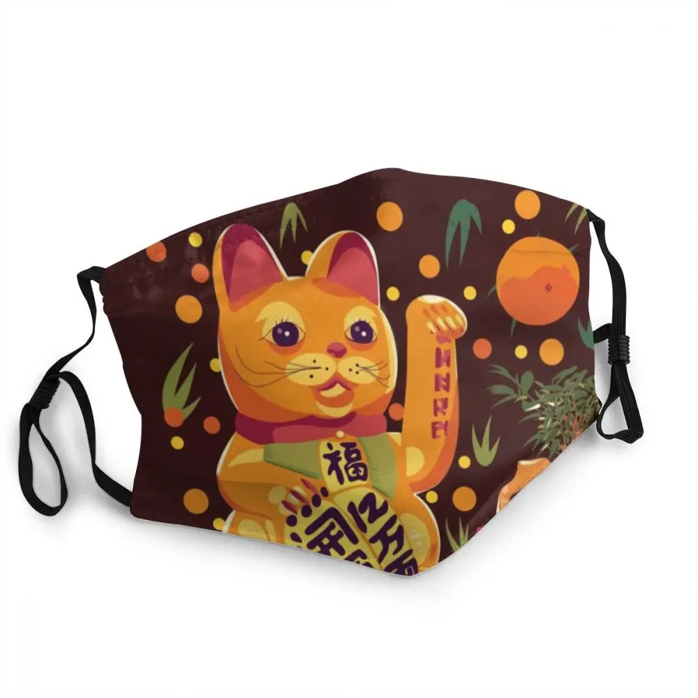 

Maneki Neko Unisex Reusable Face Mask Fashion lucky Cat Anti Haze Anti Dust Protection Cover Respirator Mouth Muffle
