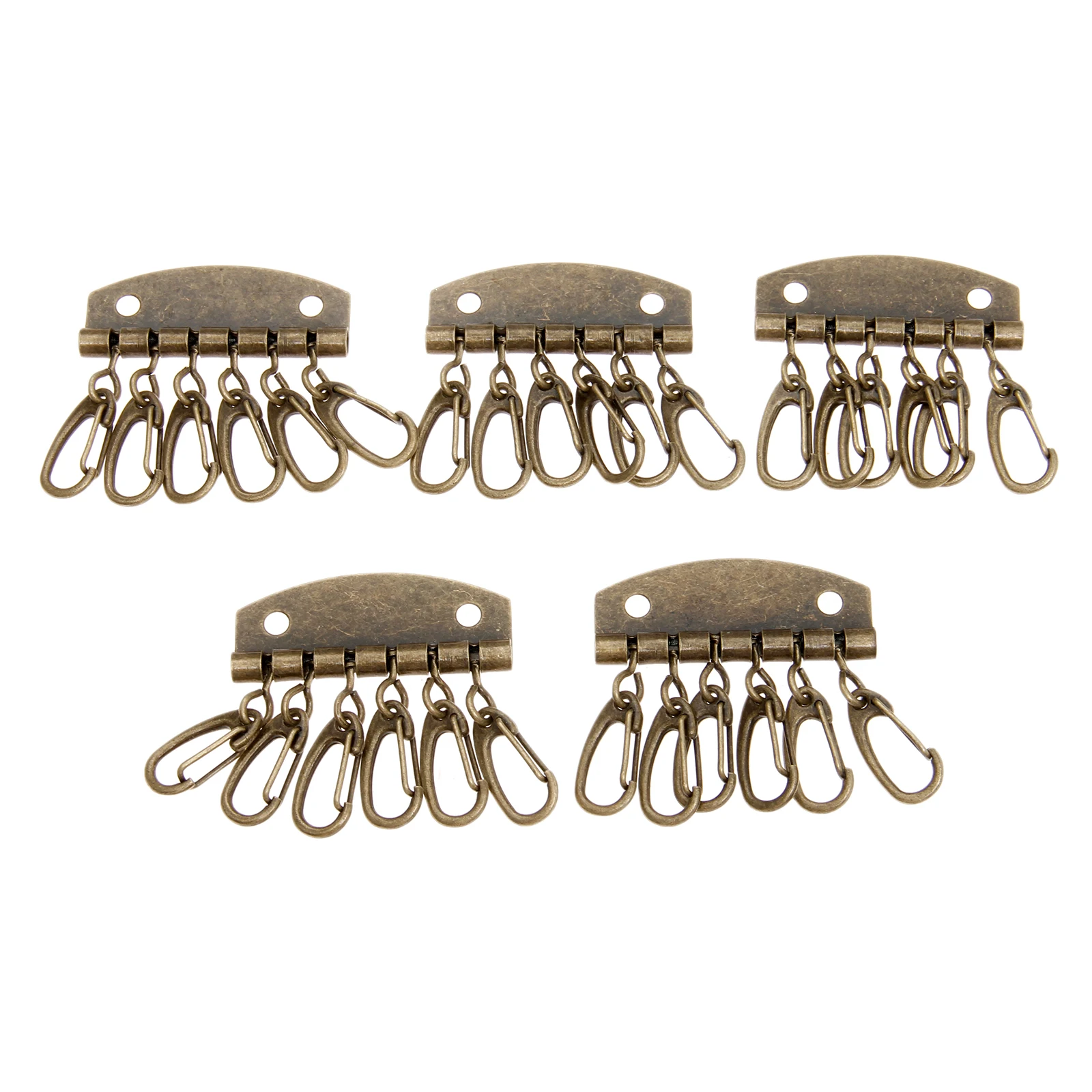 5pcs Compact Key holder Wallet Row Chain 4-6 Hooks Handmade Leather Craft Hardware DIY Accessories | Дом и сад