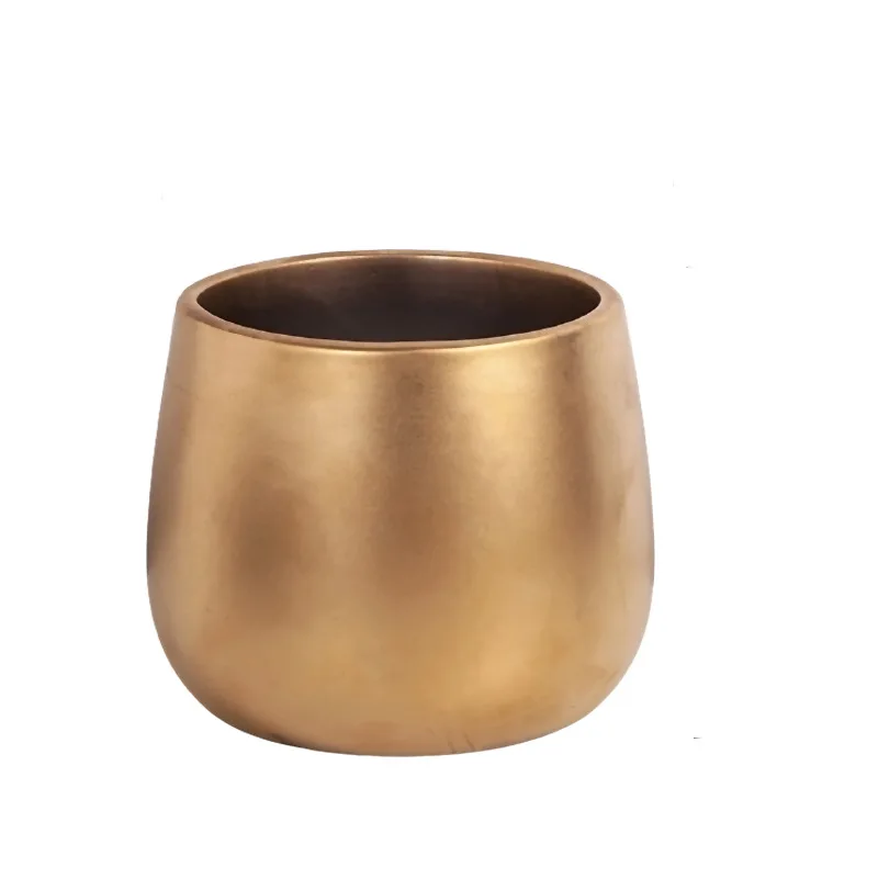 Современный керамический цветочный горшок гальванизированный золотой