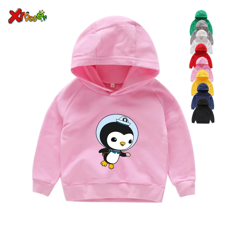 

2019 Boys Hoodies Sweatshirts Submarine Seabed Cartoon Printing Hoodies Girls Long Sleeves Clothes Blue Sweatshirts 2T-8T
