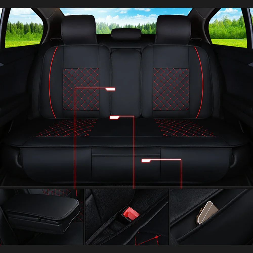 Полный комплект кожаных чехлов на автомобильные сиденья высокого качества для