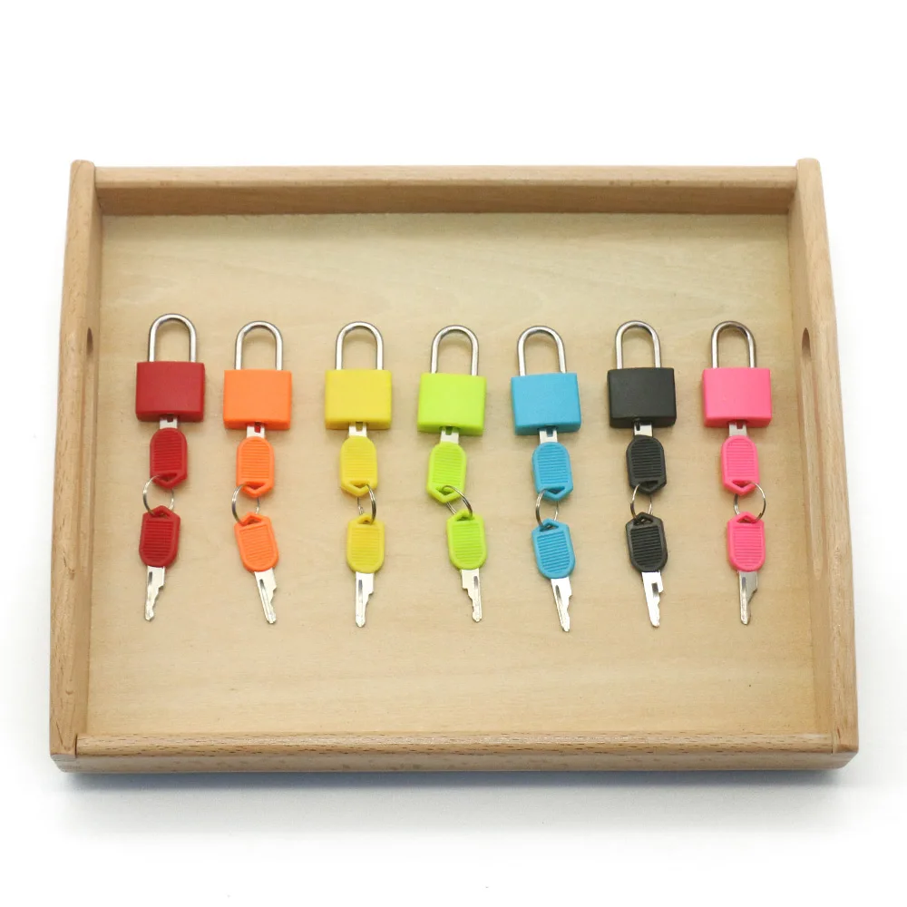 Деревянный материал Монтессори сенсорная игрушка 7 шт. деревянный поднос для