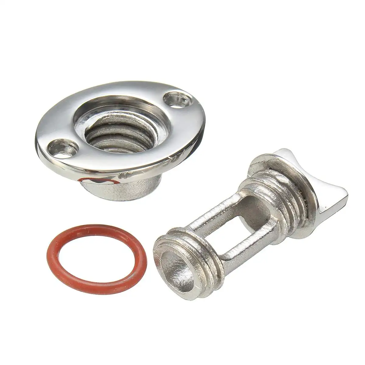 

Silver 1" Marine Boat Surface Polishing Oval Garboard Drain Plug Fits Hole Screw Thread Corrosion Resistant 316 Stainless Steel