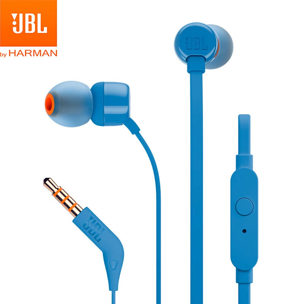 

JBL T110 3.5mm Wired Earphones Stereo Music Deep Bass Earbuds Headset Sports Earphone In-line Control Hands-free with Microphone