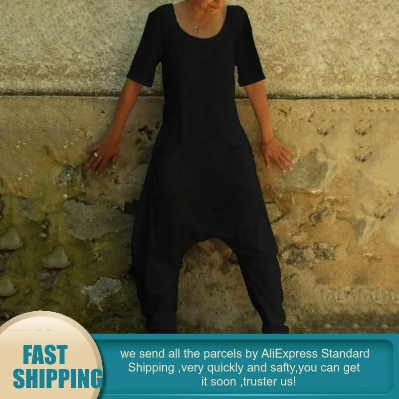 Черный белый комбинезон шаровары элегантный для женщин 2020 льняной жилет с