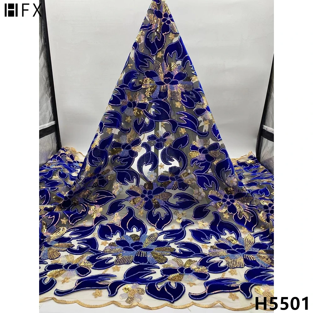 HFX Новое поступление Африканский бархат кружевная ткань последняя модель