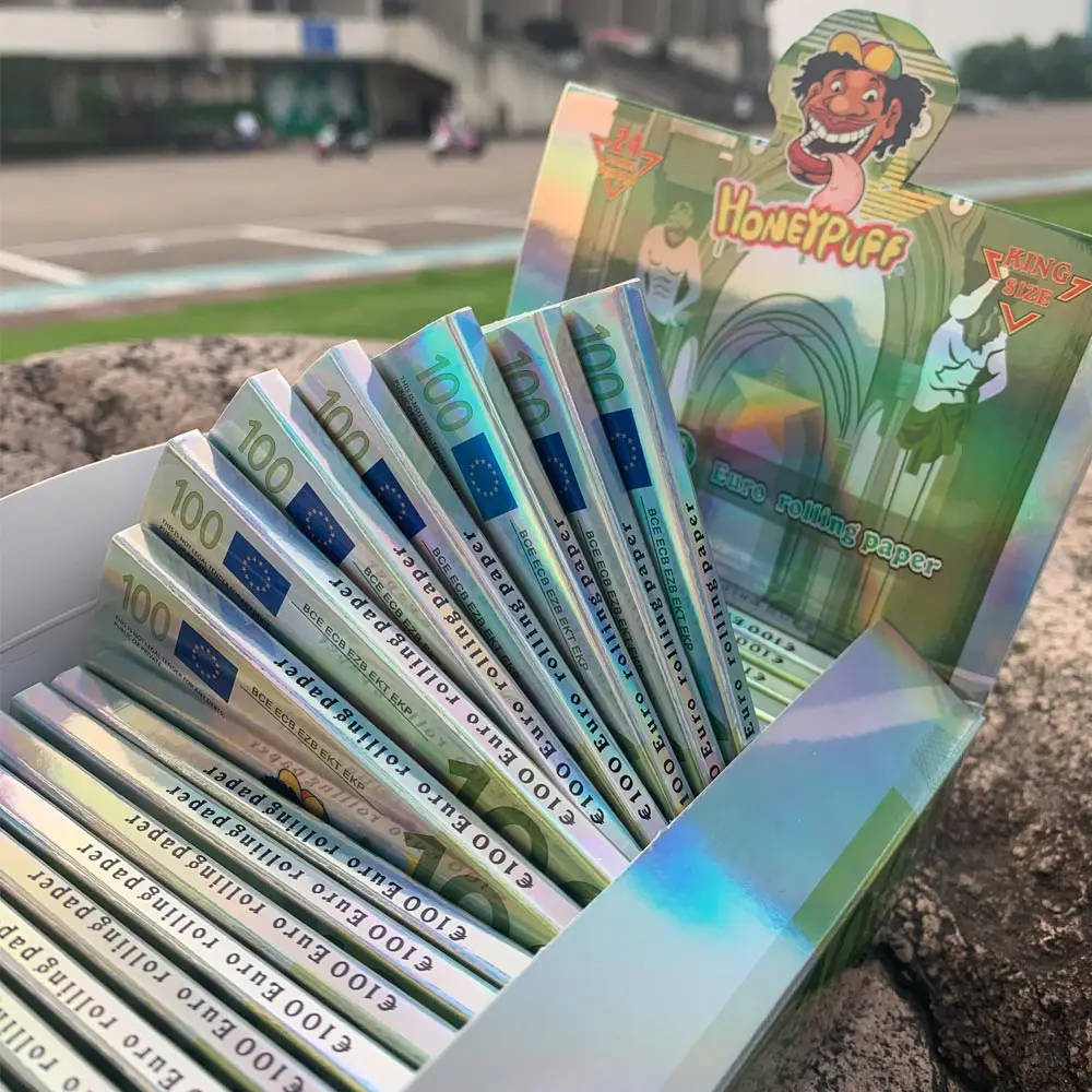 

24Booklets/Lot 110mm Dollar and Euro Pattern Rolling Papers Used to Making Cigarette Tubes for Weed Smoking Accessories