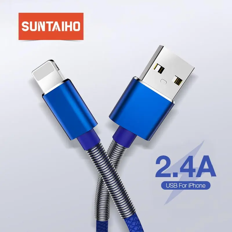 USB кабель Suntaiho для iphone зарядный 11 pro XS max 2.4A быстрой зарядки iPhone 8 7 6 5s Plus X Xr