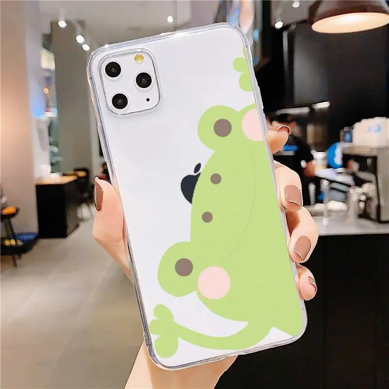 

CARTOON Frog Phone Case Transparent soft For iphone 5 5s 5c se 6 6s 7 8 11 12 plus mini x xs xr pro max