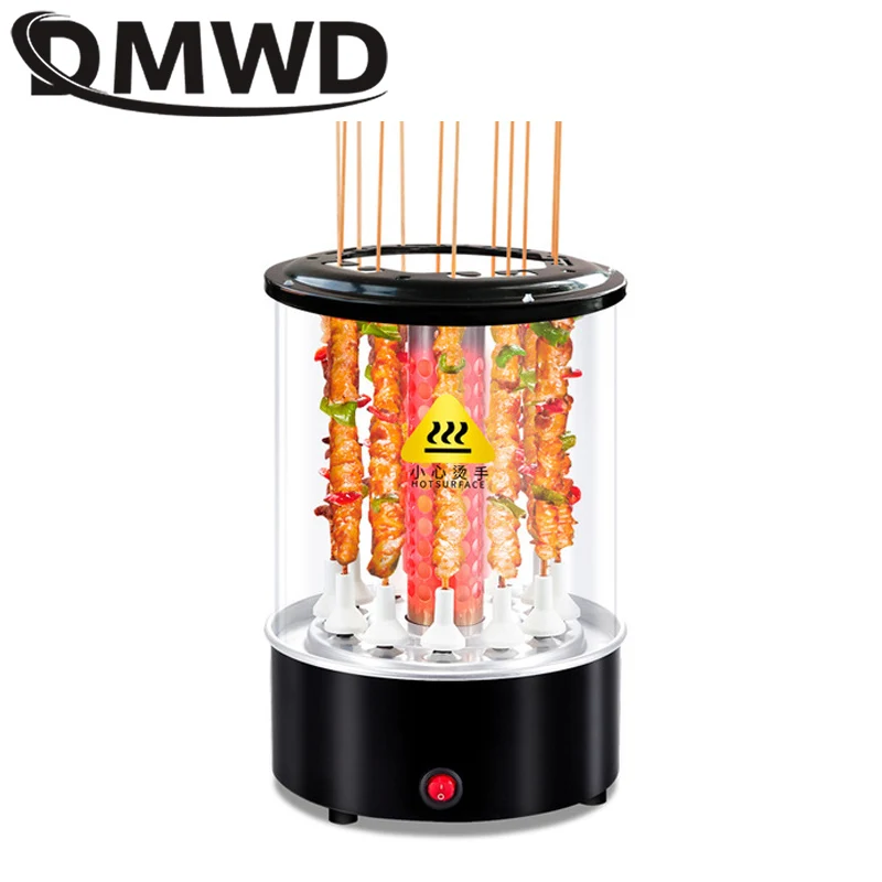 Electric BBQ Kebab Grill Machine Automatic Rotating Barbecue Smokeless Oven Rotisserie Roast Domestic Lamb Skewers Heating Stove