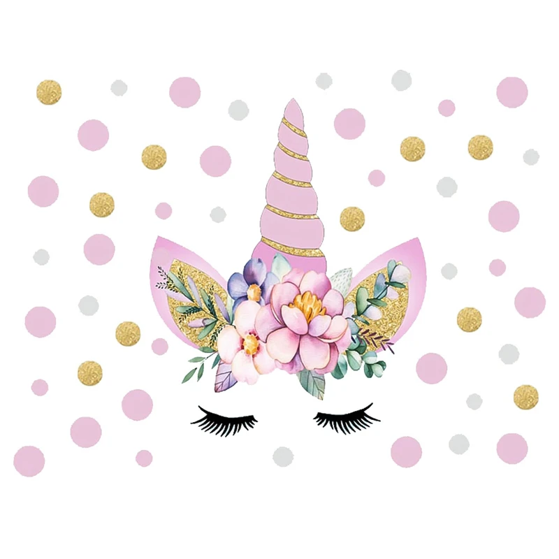 

New Cartoon Unicorns Flower Wall Stickers Diy Stars Cute Flower Animals Home Wall Decals Kids Room Girls Room Decor