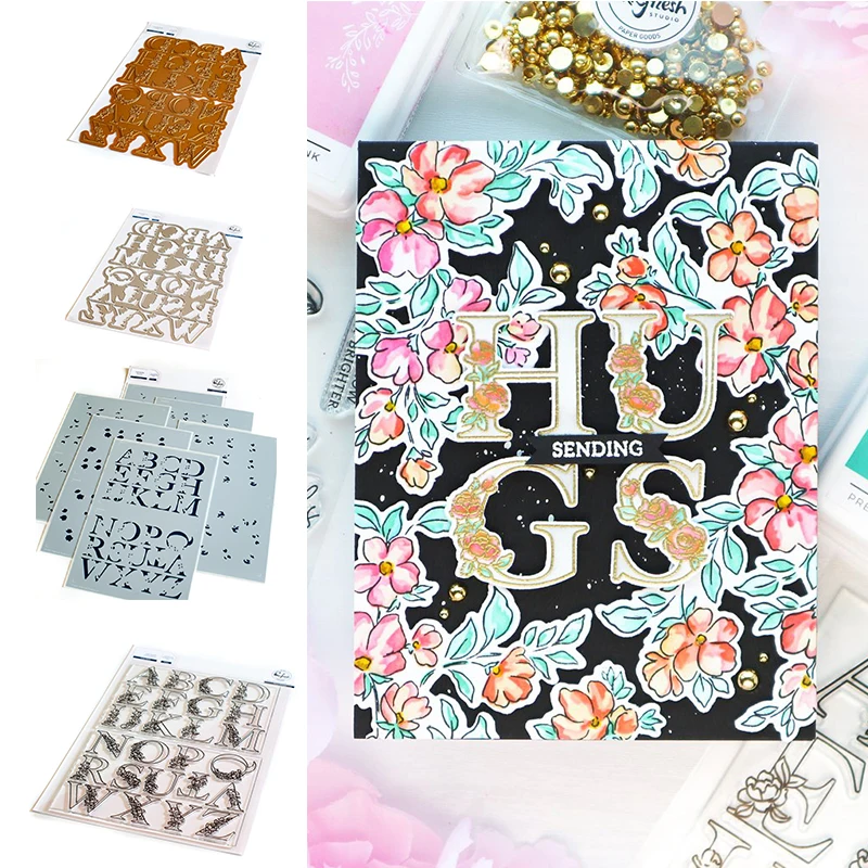 

Inna Alpha All English Letters Cutting Dies And Stamps And Stencil And Hot Foil Scrapbook Diary Decoration Stencil Embossing