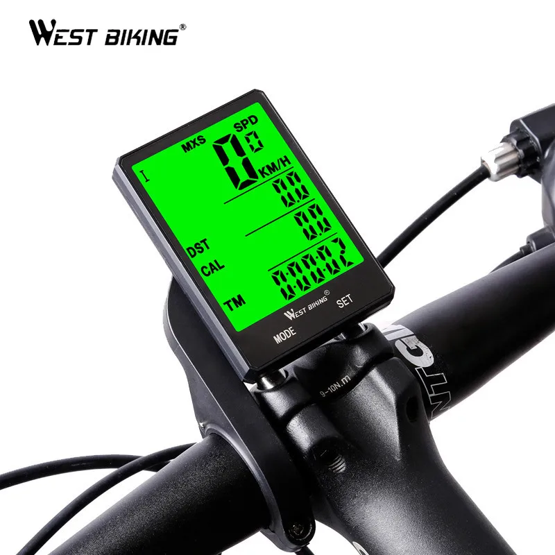 

WEST BIKING Cycling Speedometer 2.8'' Large Screen Waterproof 20 Functions Wireless and Wired Bike Odometer Bicycle Computer
