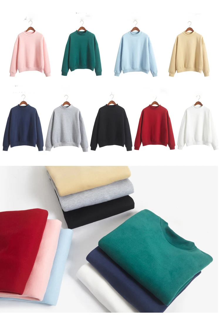 Wholesale M-XXL Women Hoodies Pullover 2019 Autumn Coat Winter Loose Fleece Thick Knit Sweatshirt Female Streetwear 9 colors | Женская