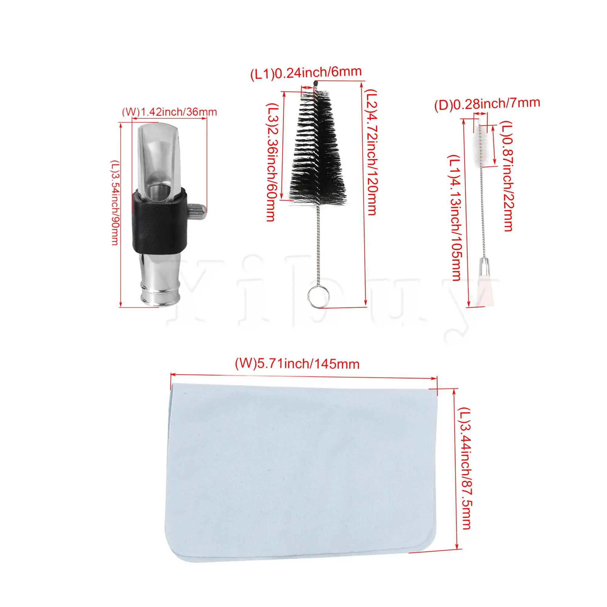 

Yibuy Silver 9# Alto Sax Mouthpiece and Saxophone Maintenance Care Supplies