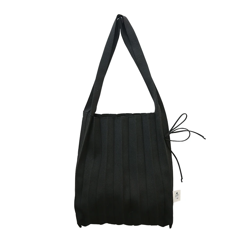 Shopping Bag Black Angelatarch Новая Вязаная тайская контрастная дизайнерская разделенная ручная Складная дамская сумка на плечо сумка для покупок - Цвет: Shopping Bag Black