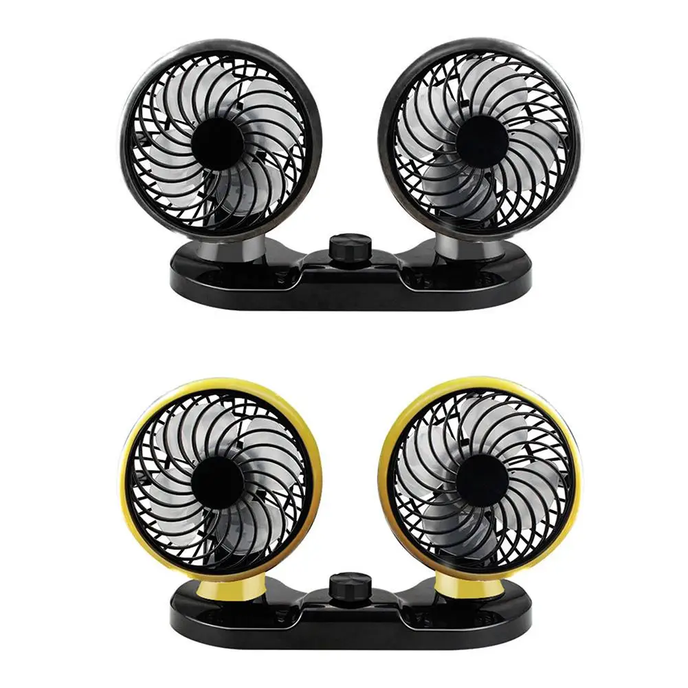 

12V/24V Car Fan Electric Dual-head Refrigerating Powerful 360 Degree Dual Head Rotatable Car Electric Fan