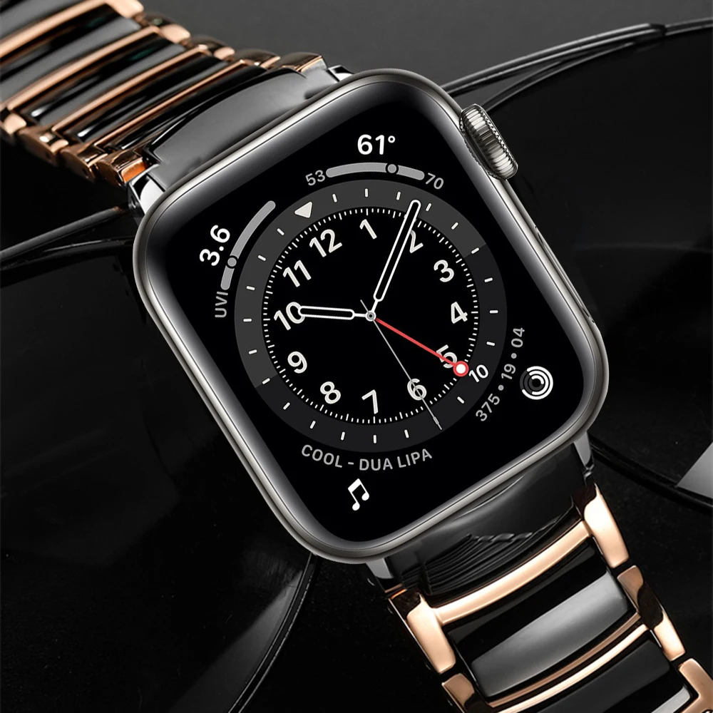 Для apple watch 6 band 44 мм 40 se strap series 5 4 роскошный керамический деловой браслет из