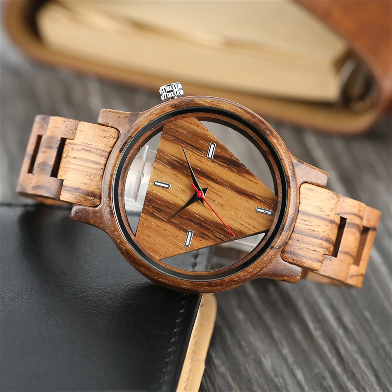

Elegant Classic Men's Flywheel Wooden Watch Wheel Watch Business Casual High-end Luxurious Quartz Watch Relogio Masculino