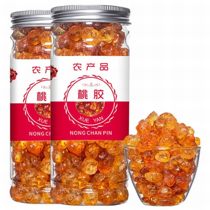 

7A High Quality Wild Dried Peach-Gum-Resin Natural Tao''Jiao Jelly Green Food For Skin Health Care 300g