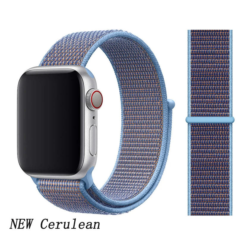 New Cerulean 2 Спортивная петля ремешок apple watch band 42 мм 38 мм apple watch 4 3 band iwatch band 44 мм 40 мм correa pulseira 42 44 нейлоновый ремешок для часов - Цвет ремешка: New Cerulean 2