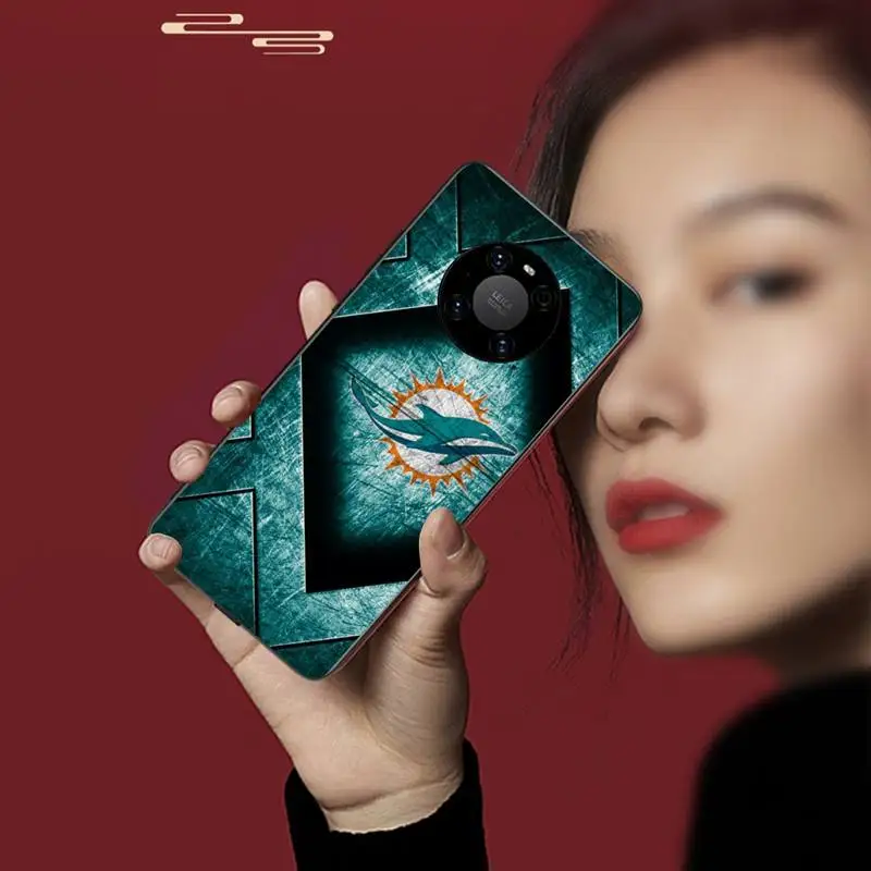 

0 Miami Dolphins Black TPU Phone Case For Huawei P20 30 40 Pro Mate 20x 30 40 Pro Nova6 7 Honor 9X 10