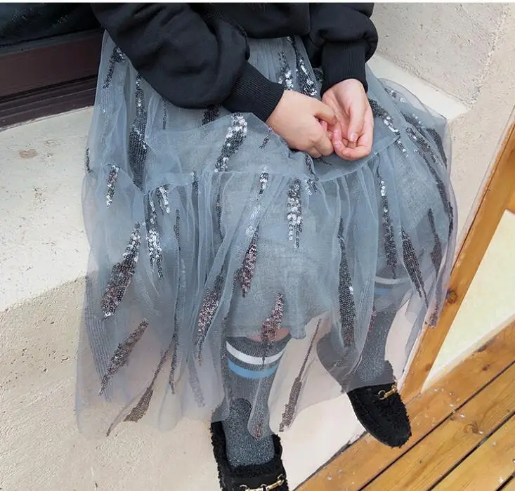 Розничная продажа Лидер продаж Летние сетчатые юбки с блестками для маленьких