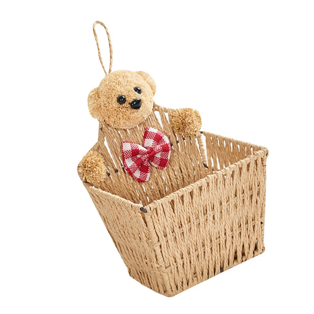 

1Pc Weave Sundries Basket Practical Storage Basket Wall Hanging Basket for Home
