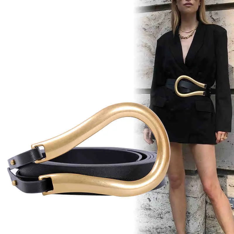 Модный женский ремень с u образной пряжкой из искусственной кожи новый