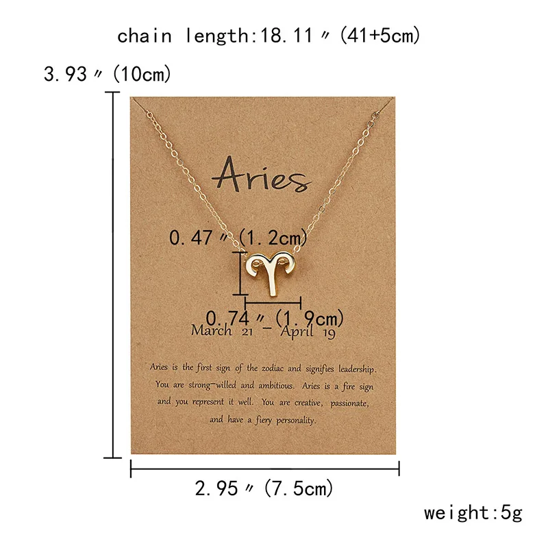 Aries 10 видов стилей, модное ювелирное изделие, женское ожерелье с кулоном, кошачьи ушки, крылья ангела, птица, животный круг, геометрическое очарование, цепочки на ключицы, воротник - Окраска металла: Aries
