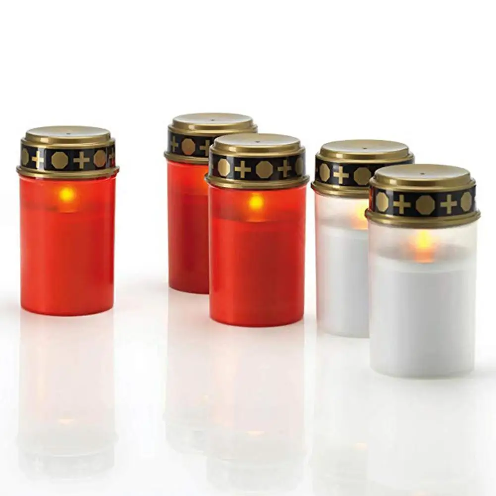 

LED Solar Candle Lamp Flameless Waterproof Electronic Memorial Candle Lights Cemetery Ritual Sacrificial Prayer Halloween Decor