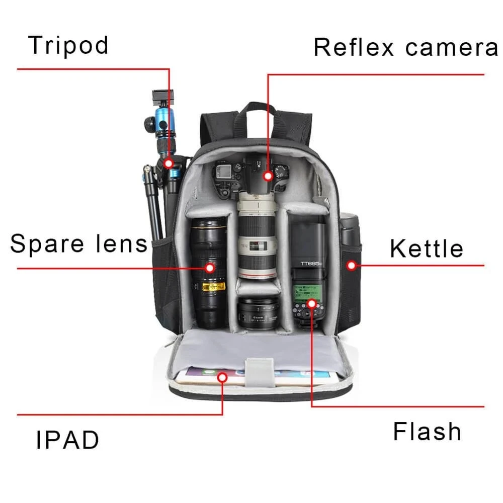 professional camera backpacks water resistant large capacity bag for digital dslr cameras lens laptop for canon nikon sony free global shipping