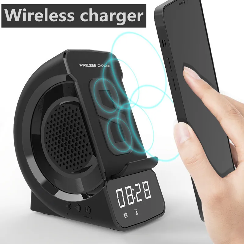 

15W wireless charger with Bluetooth speaker clock alarm function suitable for all mobile phones that support wireless charging