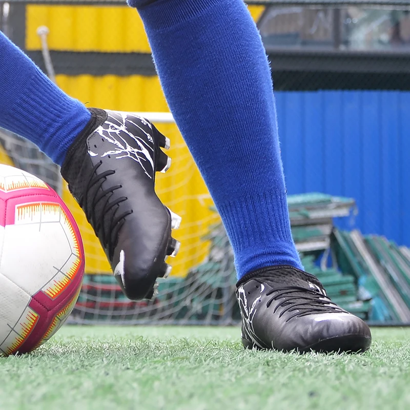 

Men Soccer Shoes Adult Kids TF/FG High Ankle Football Boots Cleats Grass Training Sport Footwear Trend Mens Sneakers