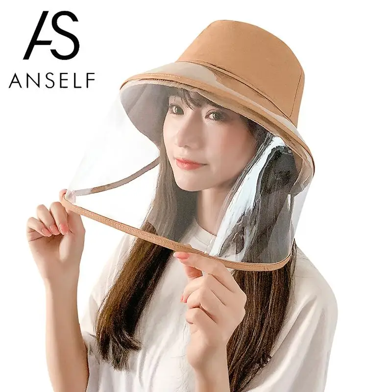 Женская панама со съемным зеркальным прозрачным козырьком прозрачная маска