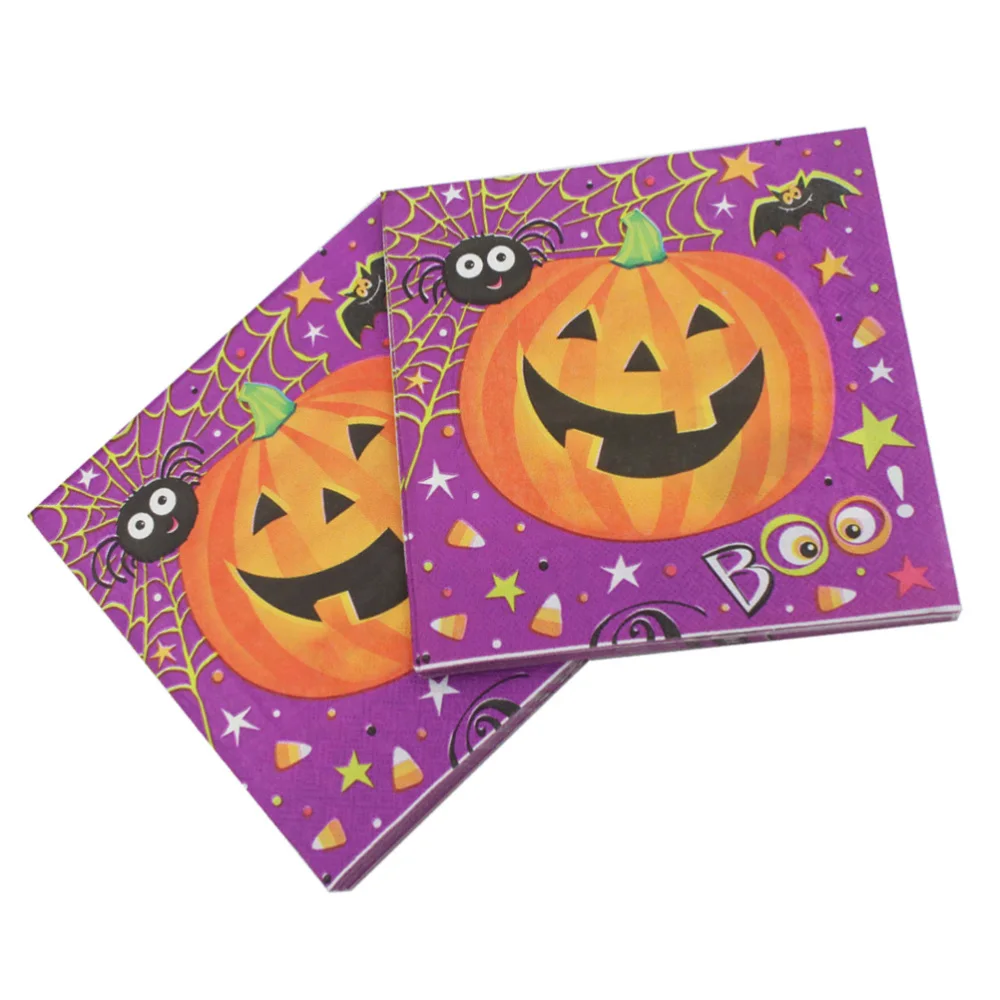 20 штук тему Хэллоуина ткани одноразовые Бумага Полотенца декоративные салфетки