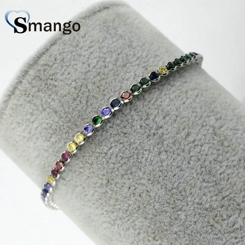 Оптовая Медь микро проложить красочные CZ Шарм браслет в 3 вида цветов Высокое