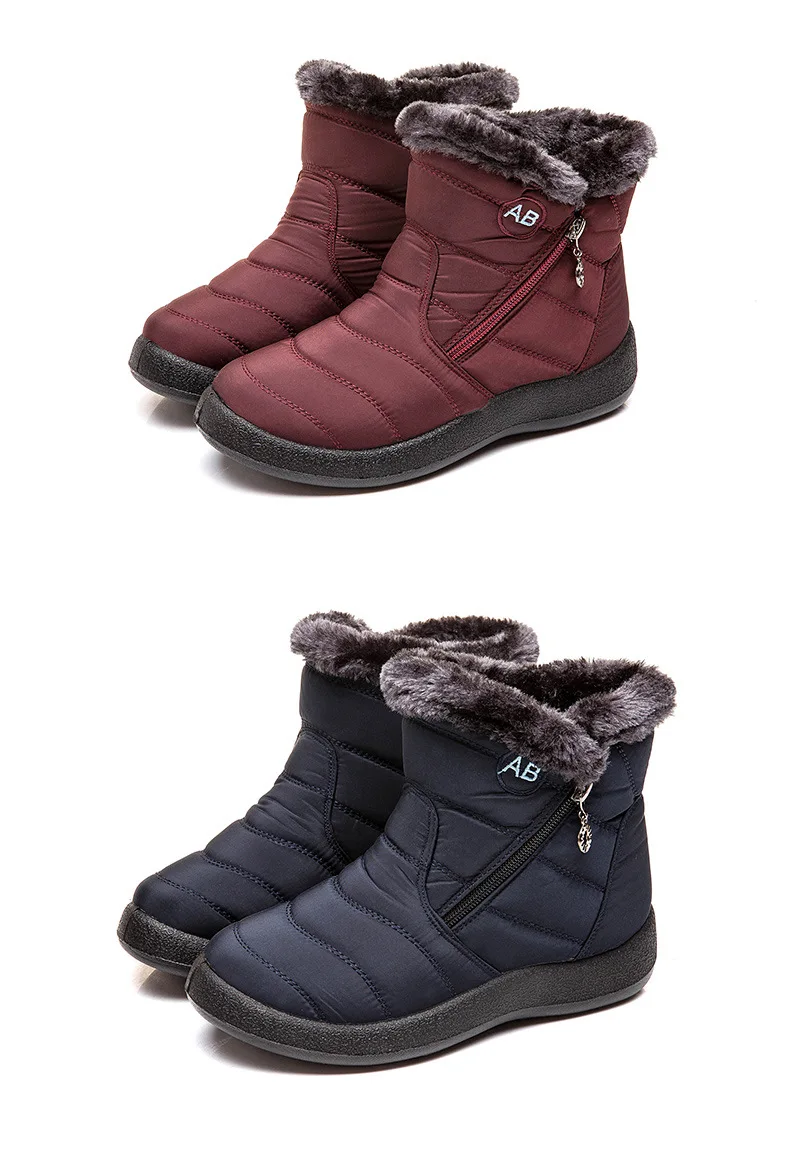 Ankle Boots For Women Boots Fur Warm Snow Boots Female Winter Shoes Women Waterproof Padded Boots Winter Booties Women Footwear