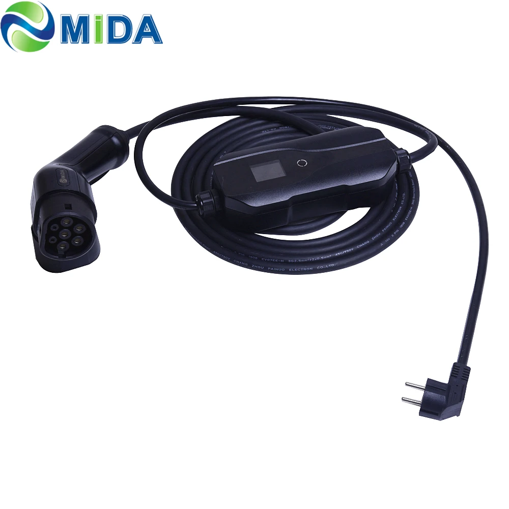 Портативное зарядное устройство для электромобилей тип 2 8A 10A 13A 16A переключаемое 3