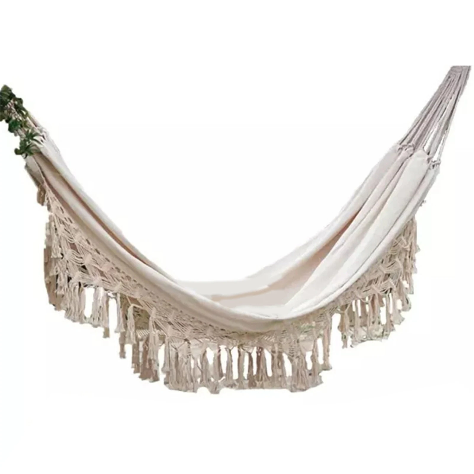 

Hot Deluxe Double Hammock Swing Chair New Large 2 Person Hammock Boho 2x1.5m Brazilian Macrame Fringed Indoor Hanging Swing
