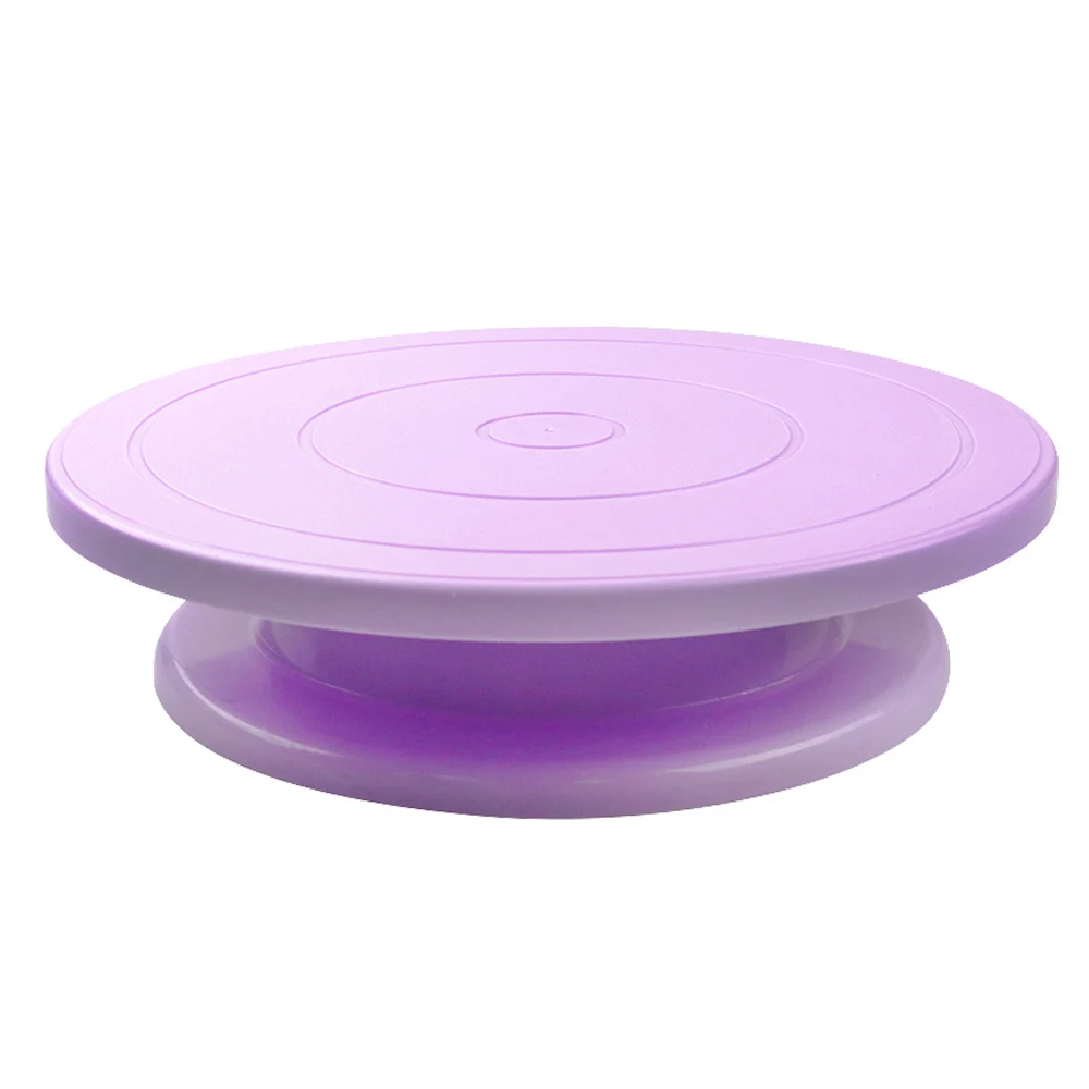 27cm-Purple 27 см пластиковый поворотный стол для торта, вращающийся нож для торта, пластиковый нож для украшения теста, поворотный стол, противоскользящая круглая подставка для торта, поворотный стол - Цвет: 27cm-Purple