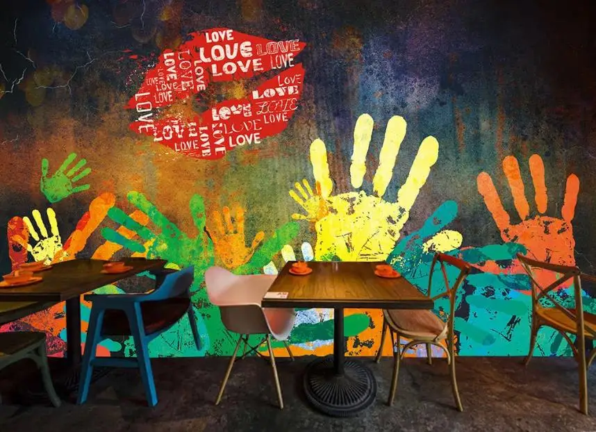 

European style Retro graffiti Mural Wallpaper for Children's Room Living Room Home Decor Custom 3D Non-woven Wallpaper For Walls