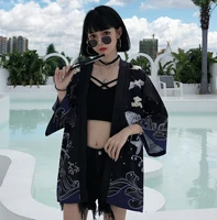 the new style of summer chinese style improved literary style carp sunscreen kimono couples loose cardigan coat