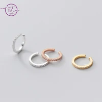 genuine 925 sterling silver clip earrings white zircon simple ear jewelry for women luxury temperament small earrings