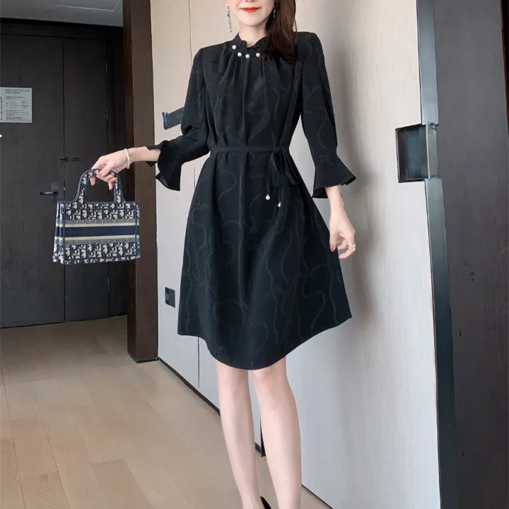 

Fashion suit 2020 spring and Autumn New Women's silk jacquard acetate dress