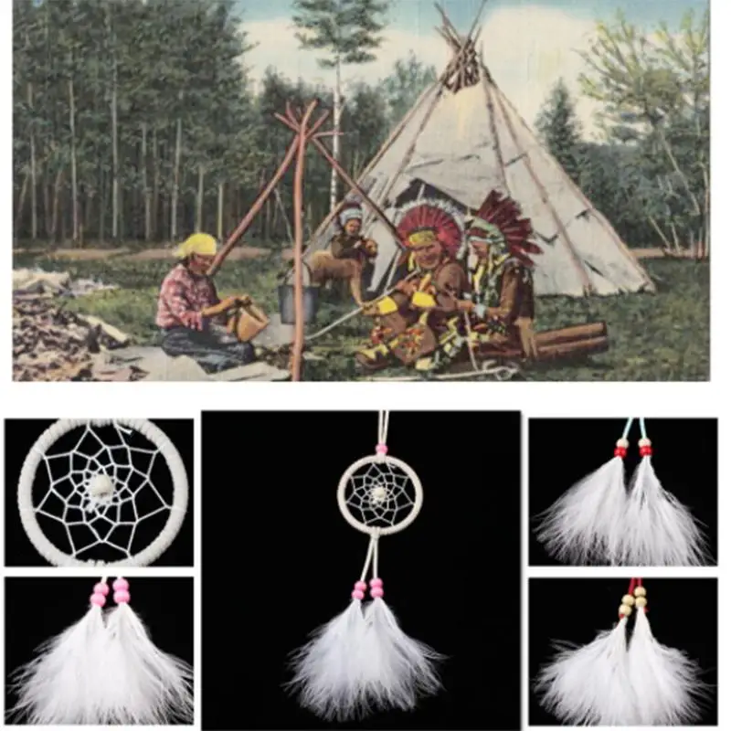 Креативный ловец мечты ручной работы с перьями ветряные колокольчики для