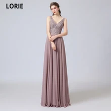 LORIE Vestidos de Noche formales de corte en A, largos, con cuello en V, apliques de encaje con cuentas de gasa, vestidos de graduación de fiesta de talla grande, hechos a medida, 2020 (3)