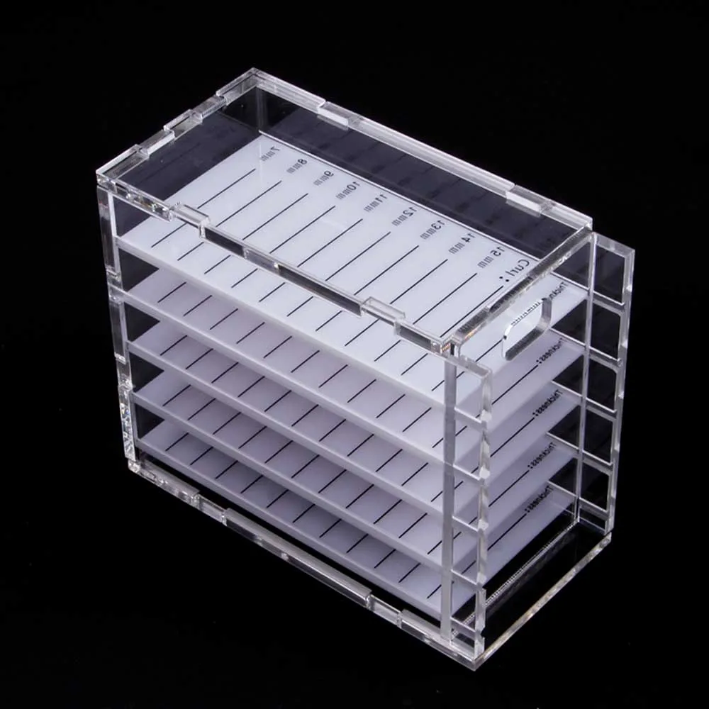 5 слоев прививки ресниц прозрачная коробка для хранения Клей поддон держатель
