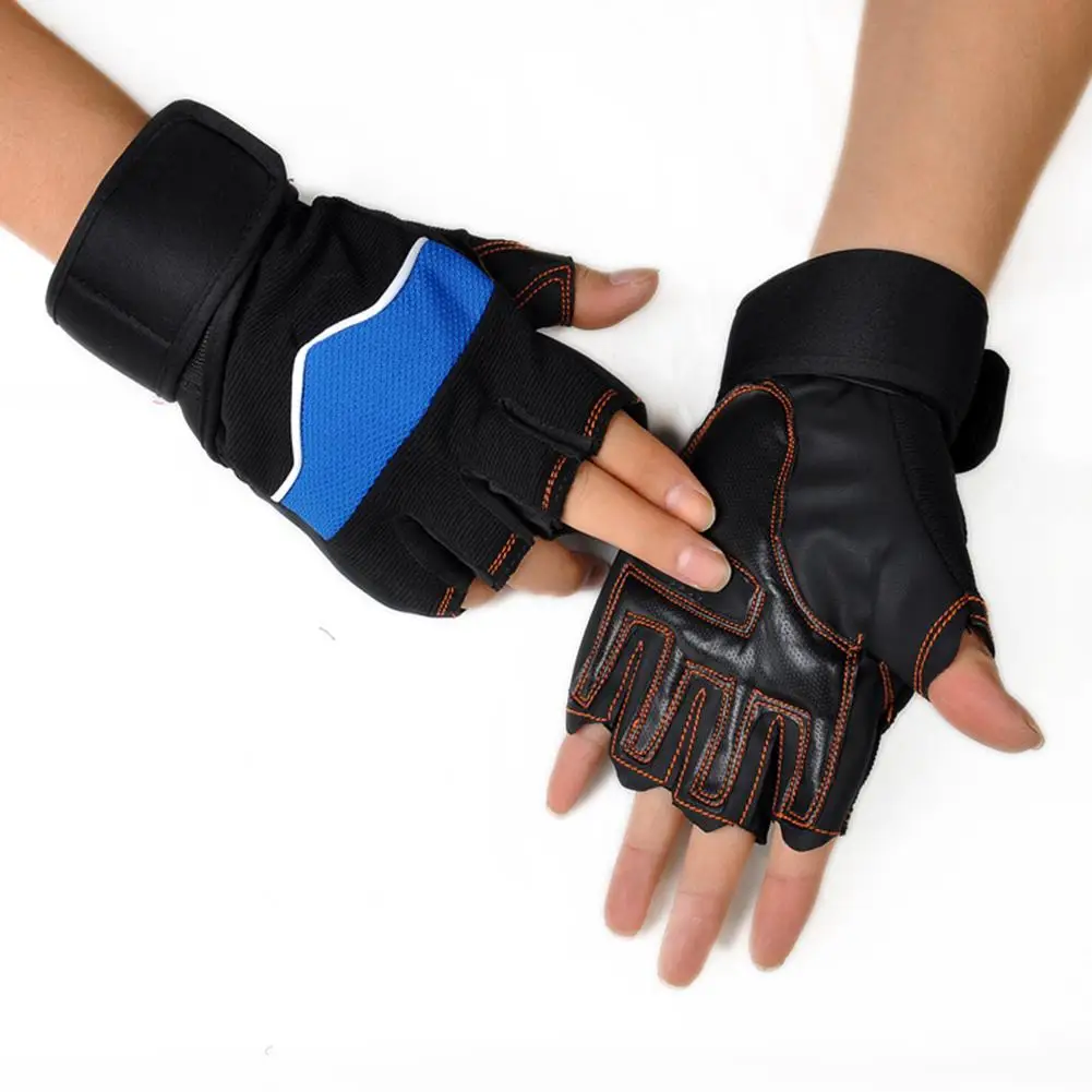 Перчатки мужские с полупальцами тренировочные митенки для бодибилдинга тяжелой