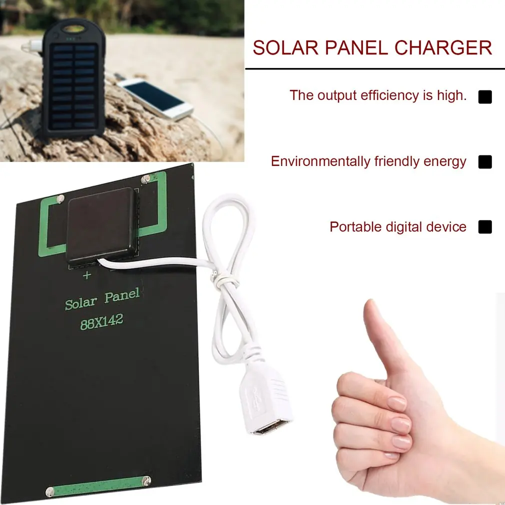 new 5w 5v solar panel battery charger diy solar module with usb port portable outdoor solar charging board for mobile phones free global shipping